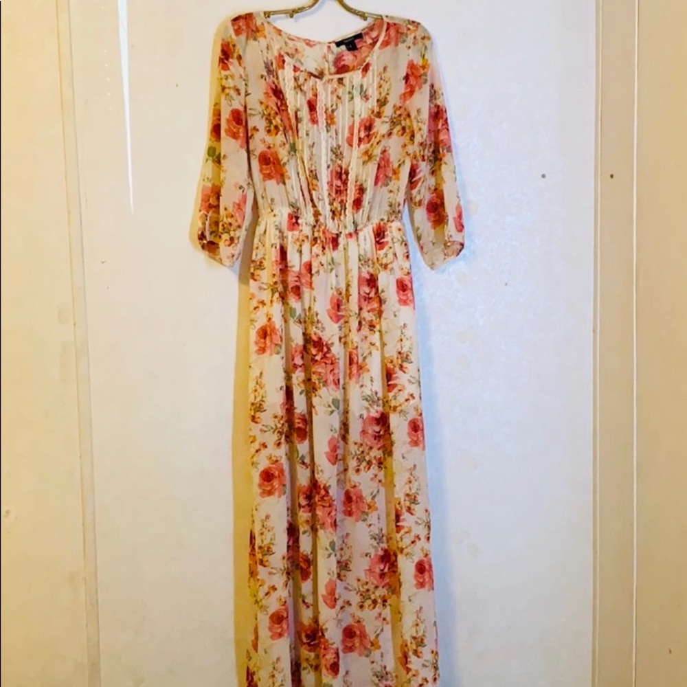 Forever 21 Sheer Floral Maxi Dress